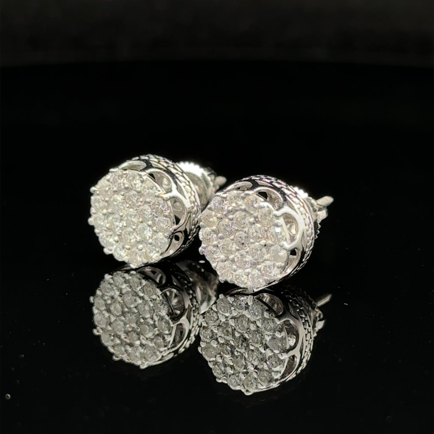 14k white gold and diamond Earrings