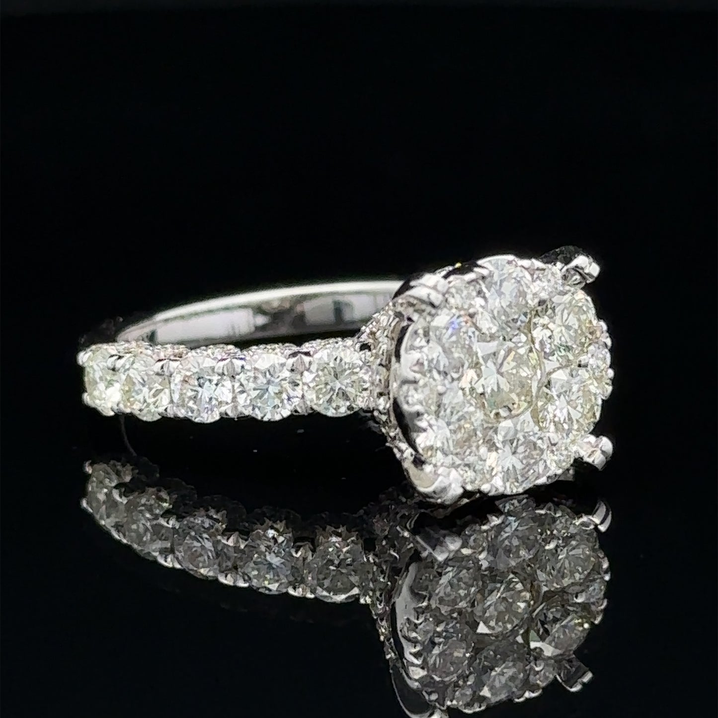 14k white gold and diamond Engagement Ring