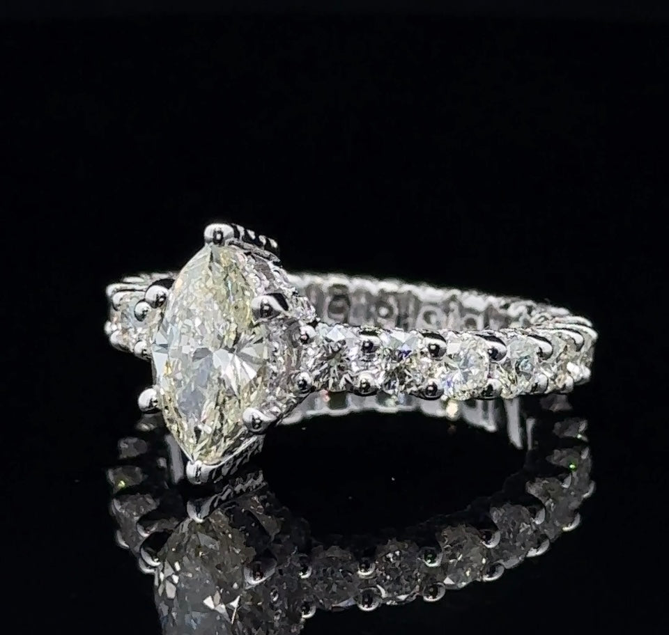 14k white gold and diamond Engagement Ring