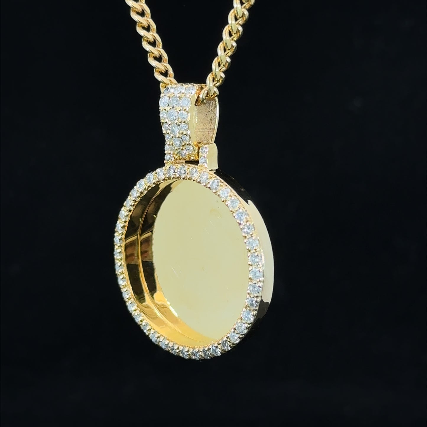 14k yellow gold and diamond Picture Pendant