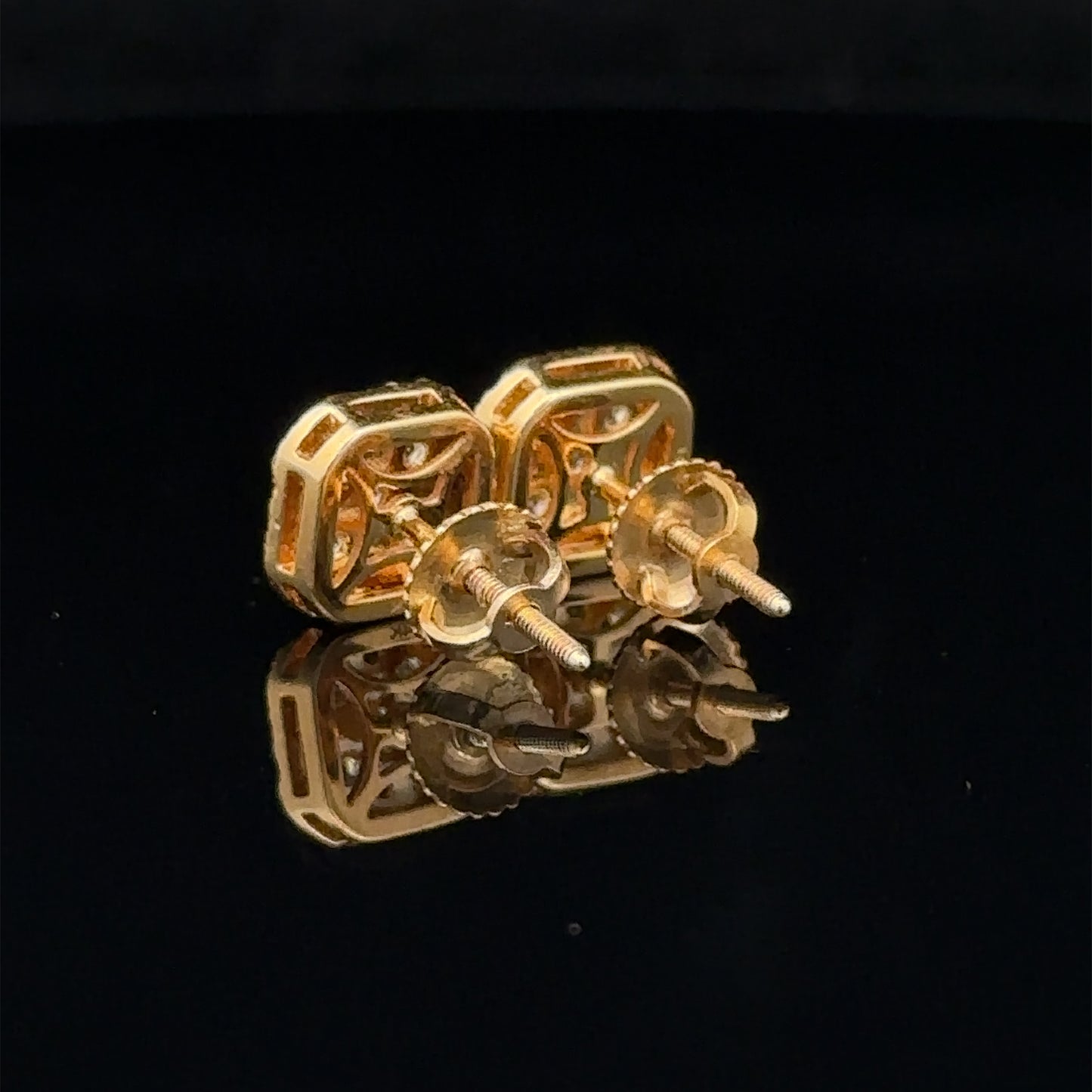 14k yellow gold and diamond Earrings