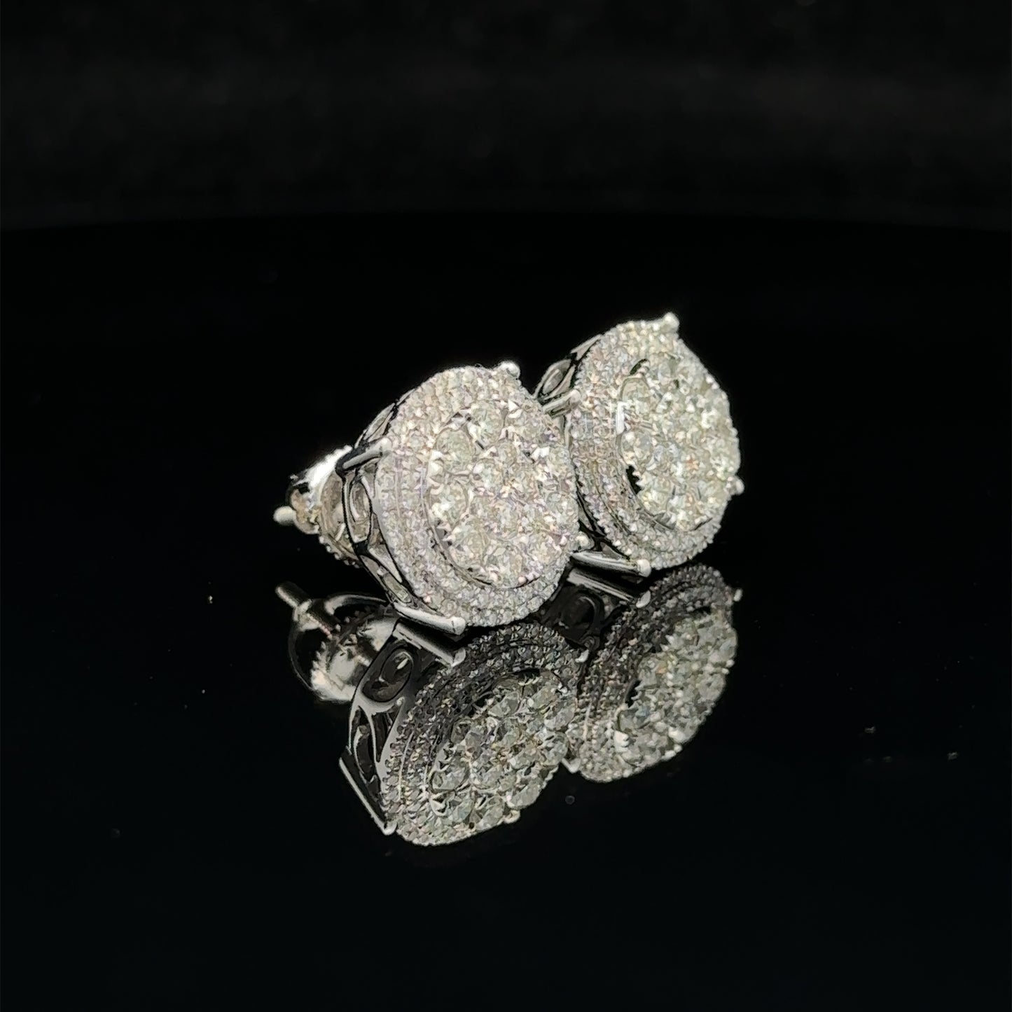14k white gold and diamond Earrings