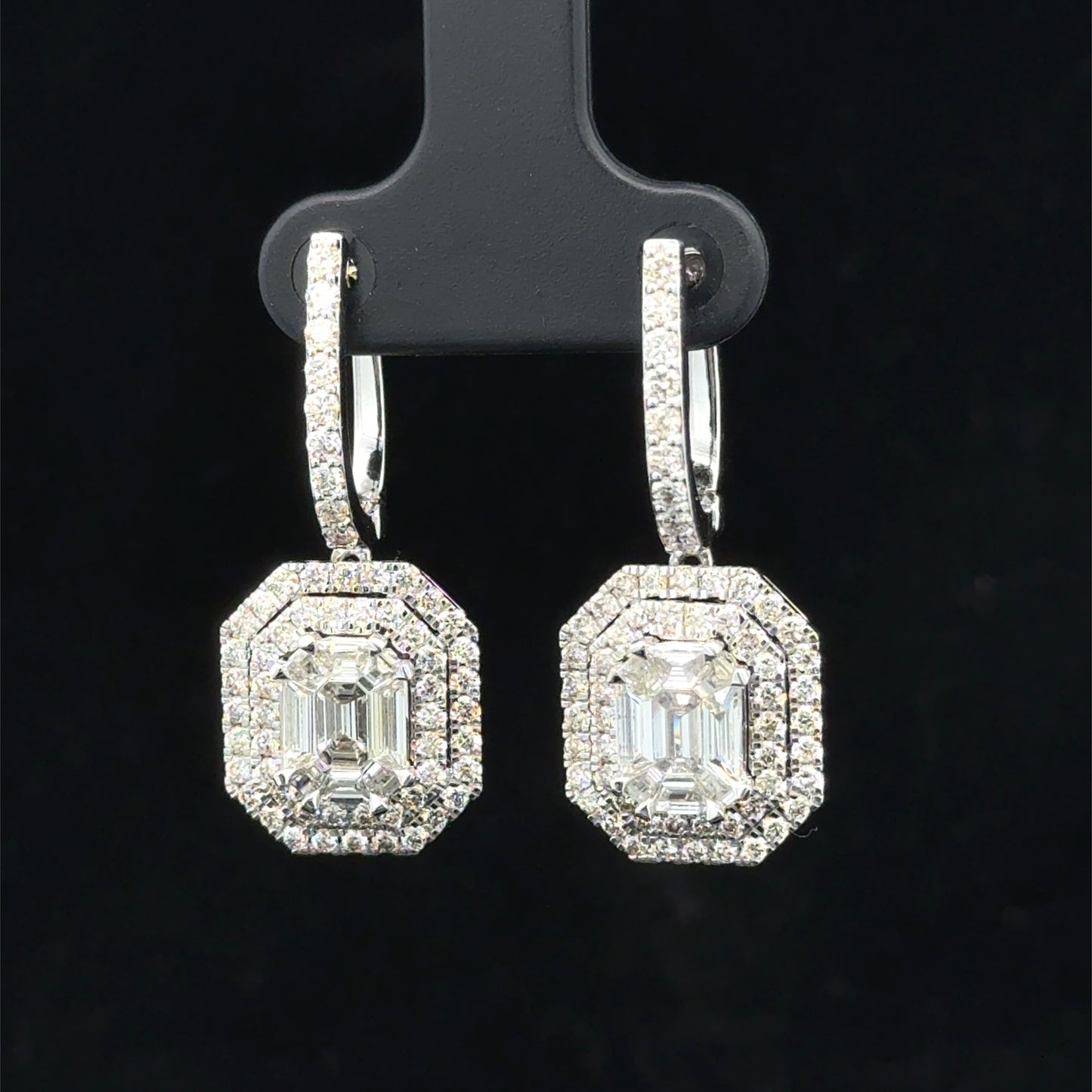 14k white gold and diamond Fancy Earrings