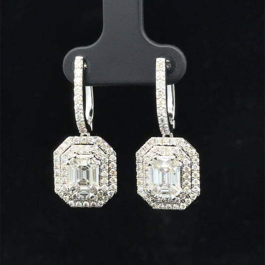 14k white gold and diamond Fancy Earrings