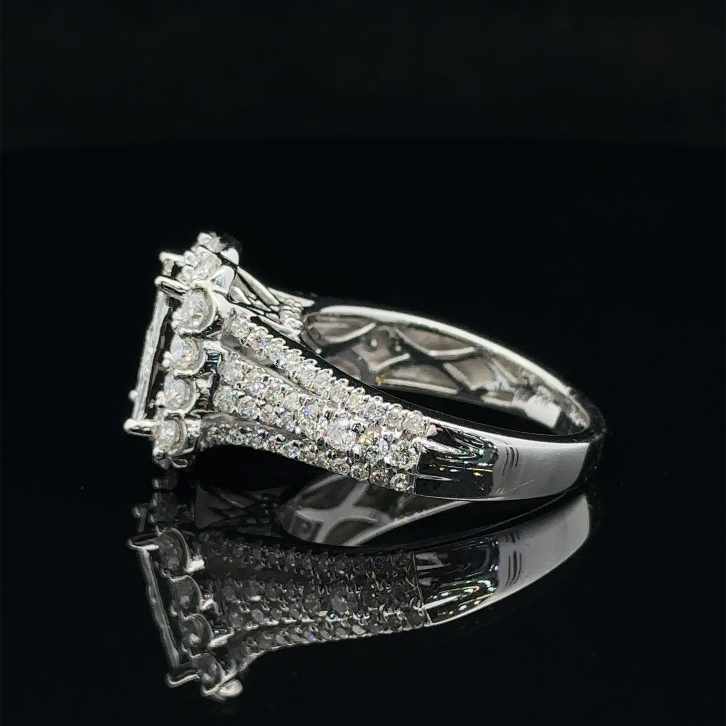 14k white gold and diamond engagement Ring
