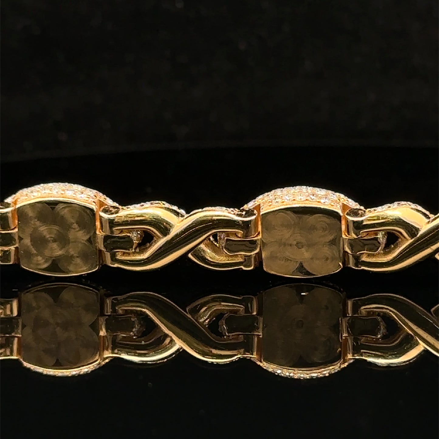 Yellow Gold and Diamond Evil Eye Bracelet with round diamonds and yellow stones