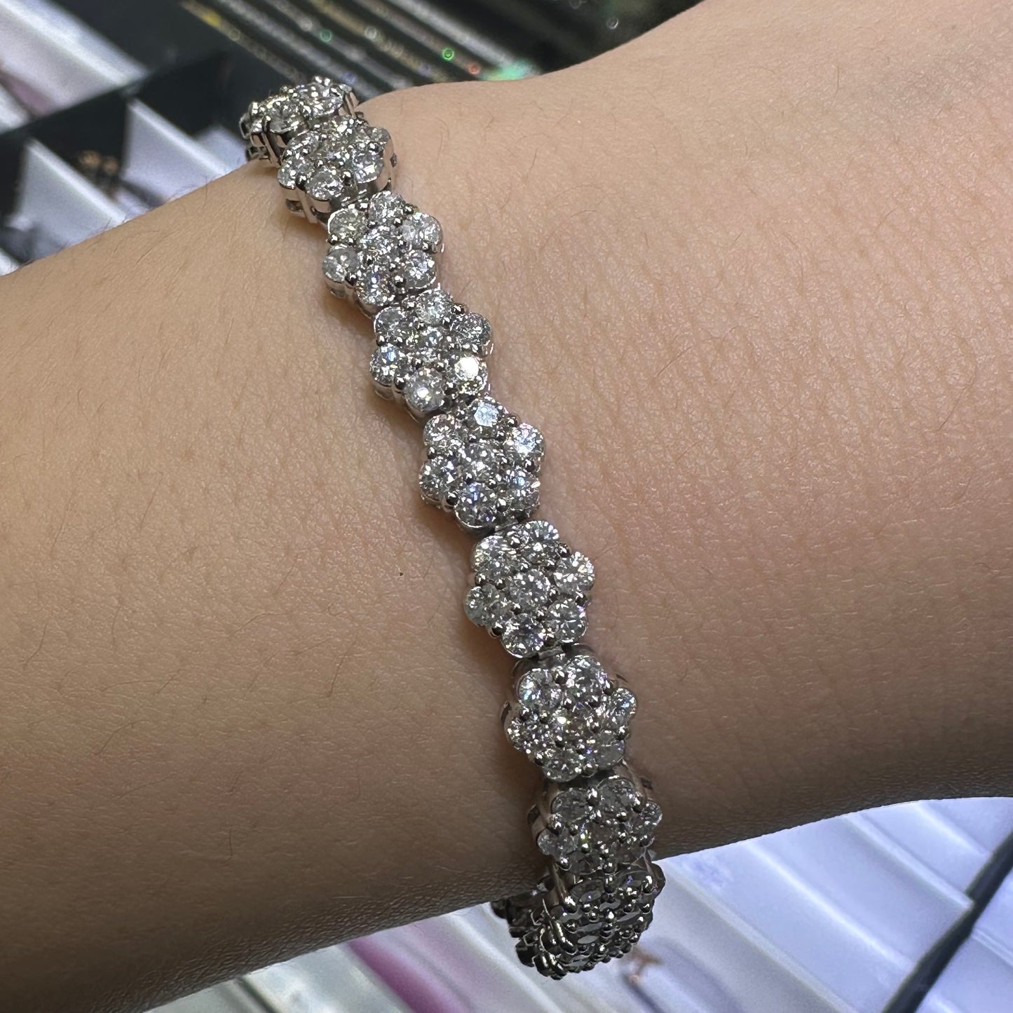 14k White Gold 8.35ct Diamond Bracelet