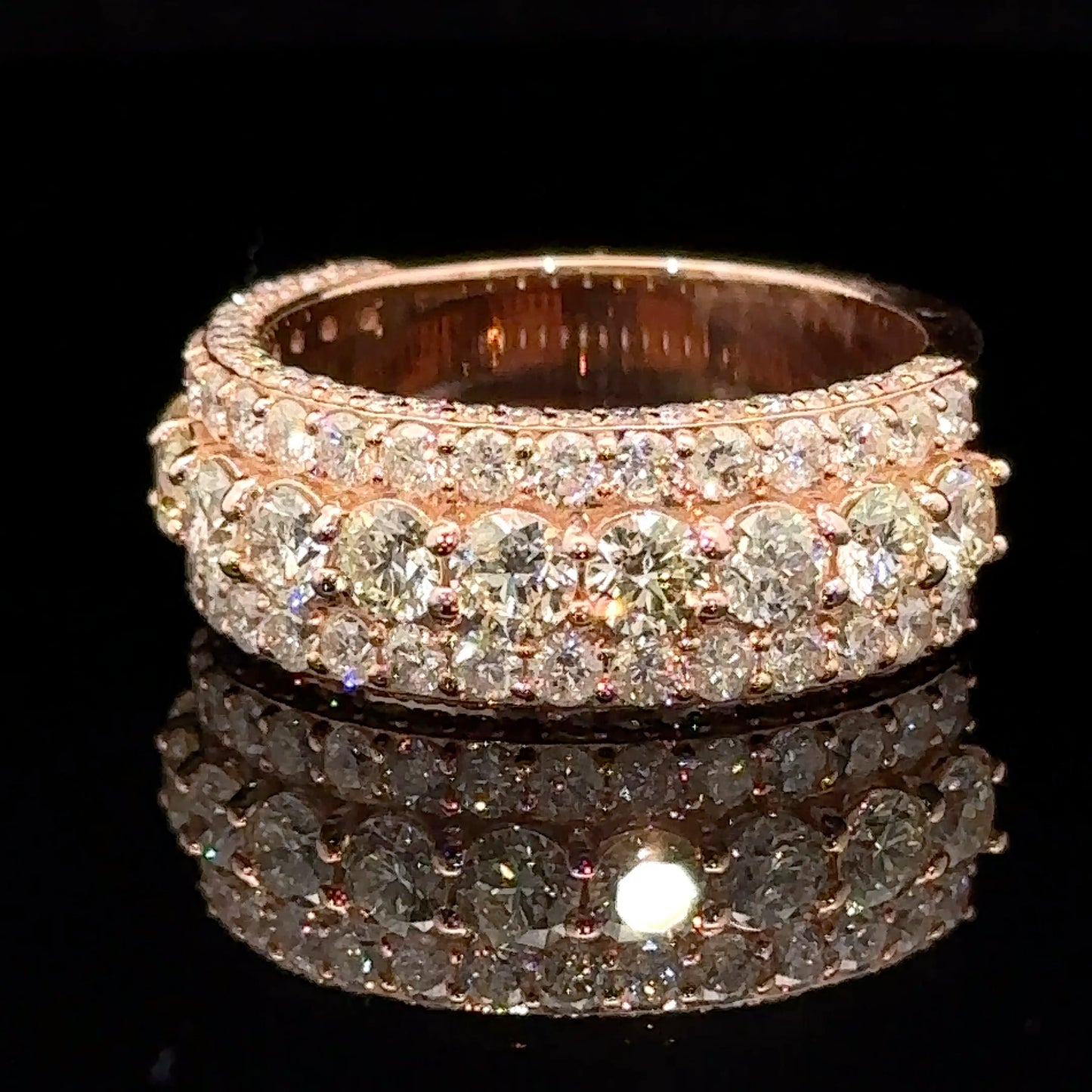 14k rose gold and diamond Band