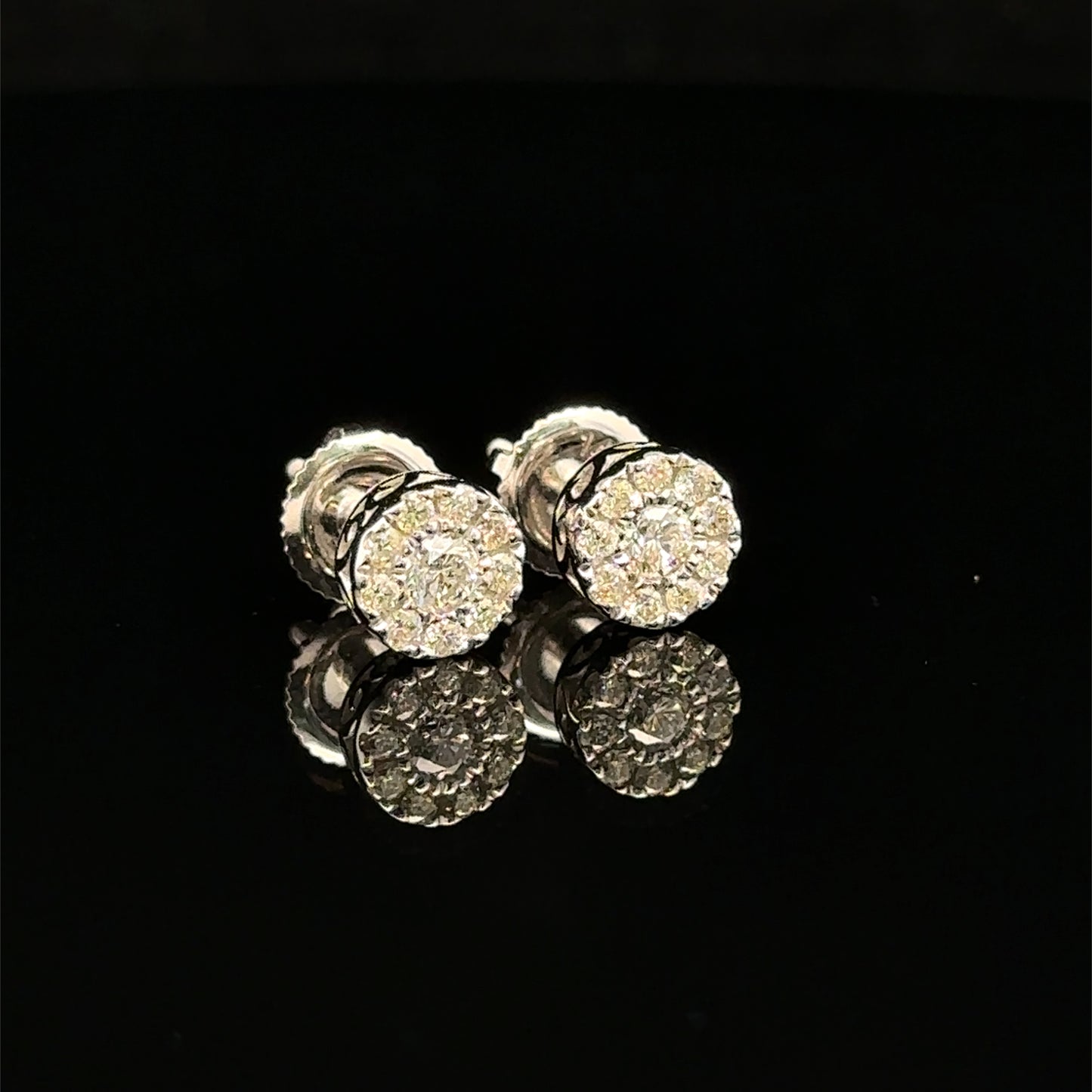 14K White Gold Natural Earth Mined Diamond Earrings