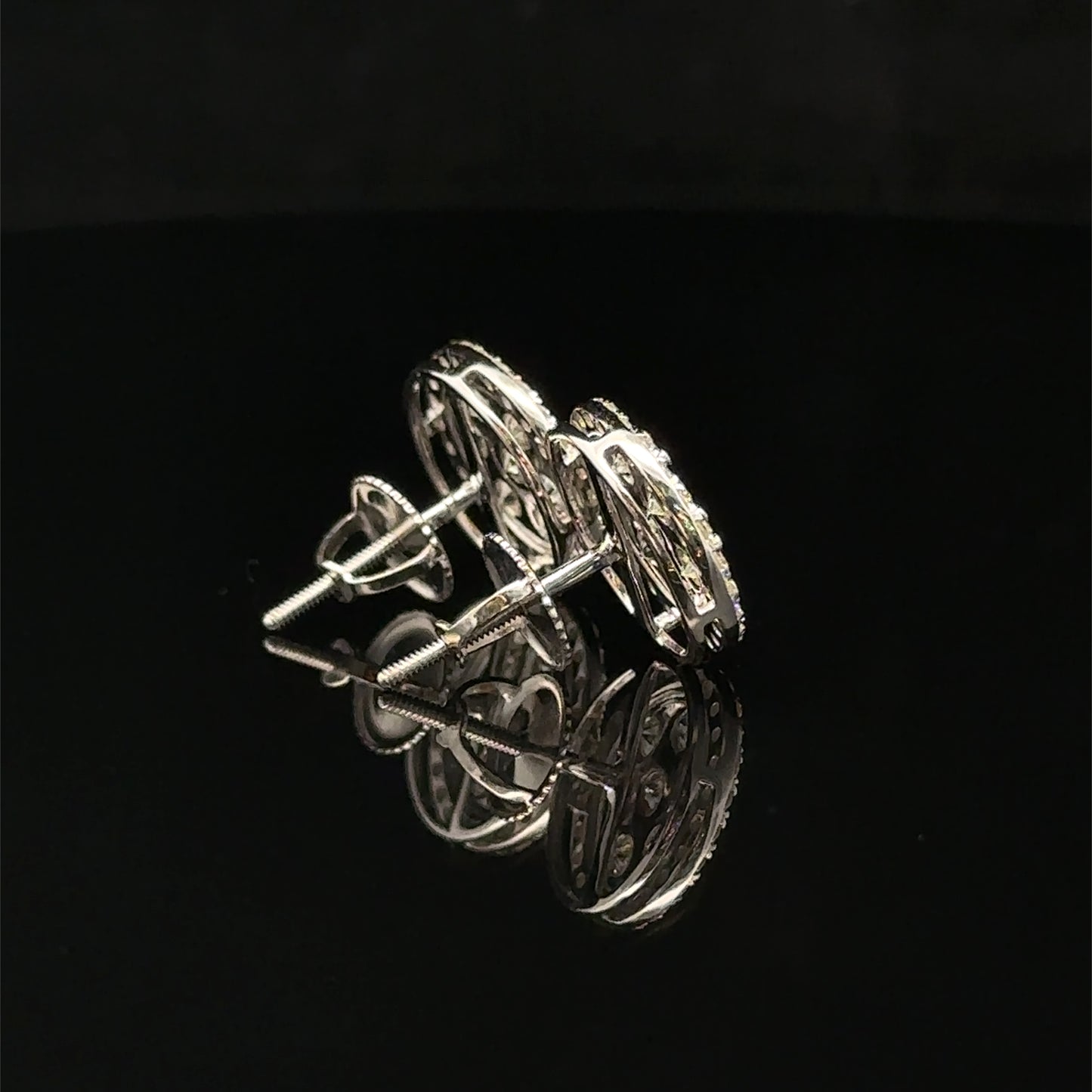 14K White Gold Natural Diamond Earrings