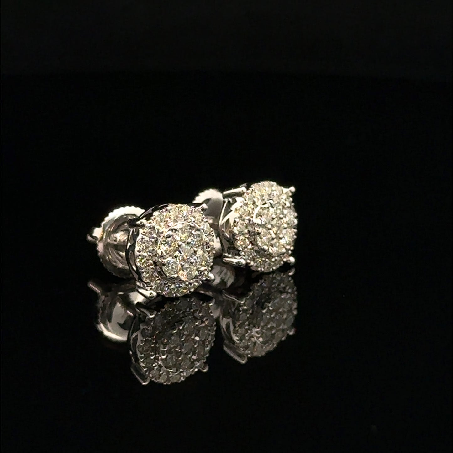 14K White Gold Natural Earth Mined Diamond Earrings