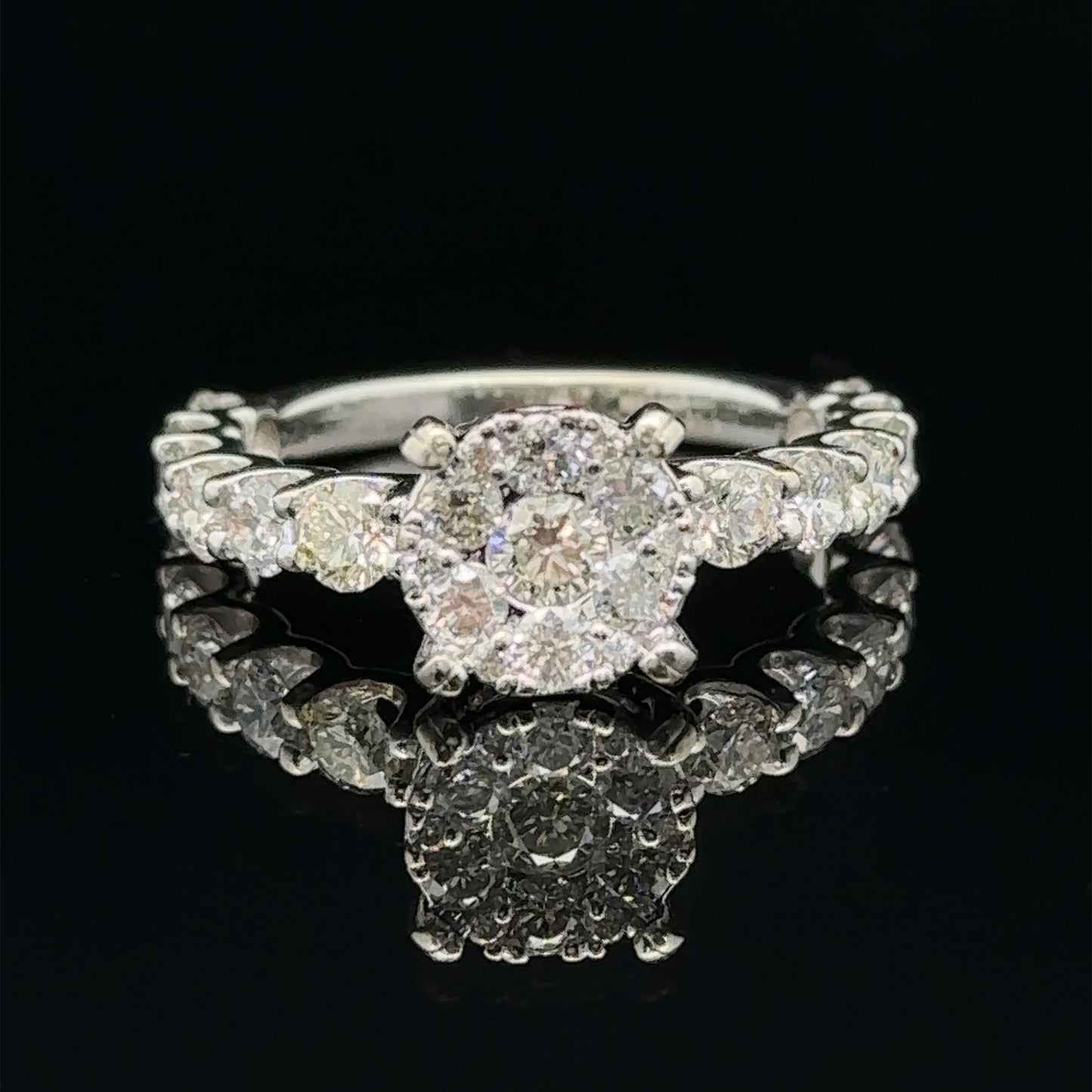 14k white gold and diamond Engagement Ring