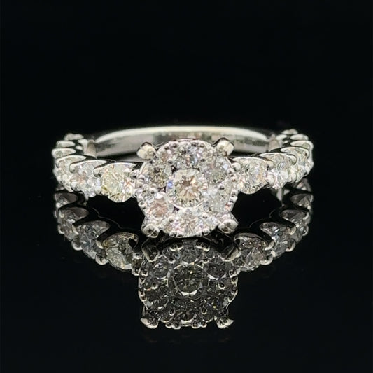 14k white gold and diamond Engagement Ring