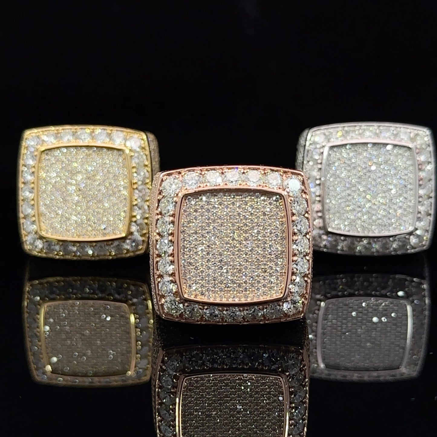 14k rose gold and diamond Men`s Ring