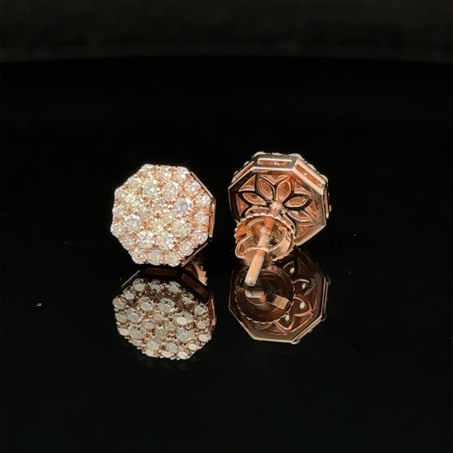 14k rose gold and diamond Earrings