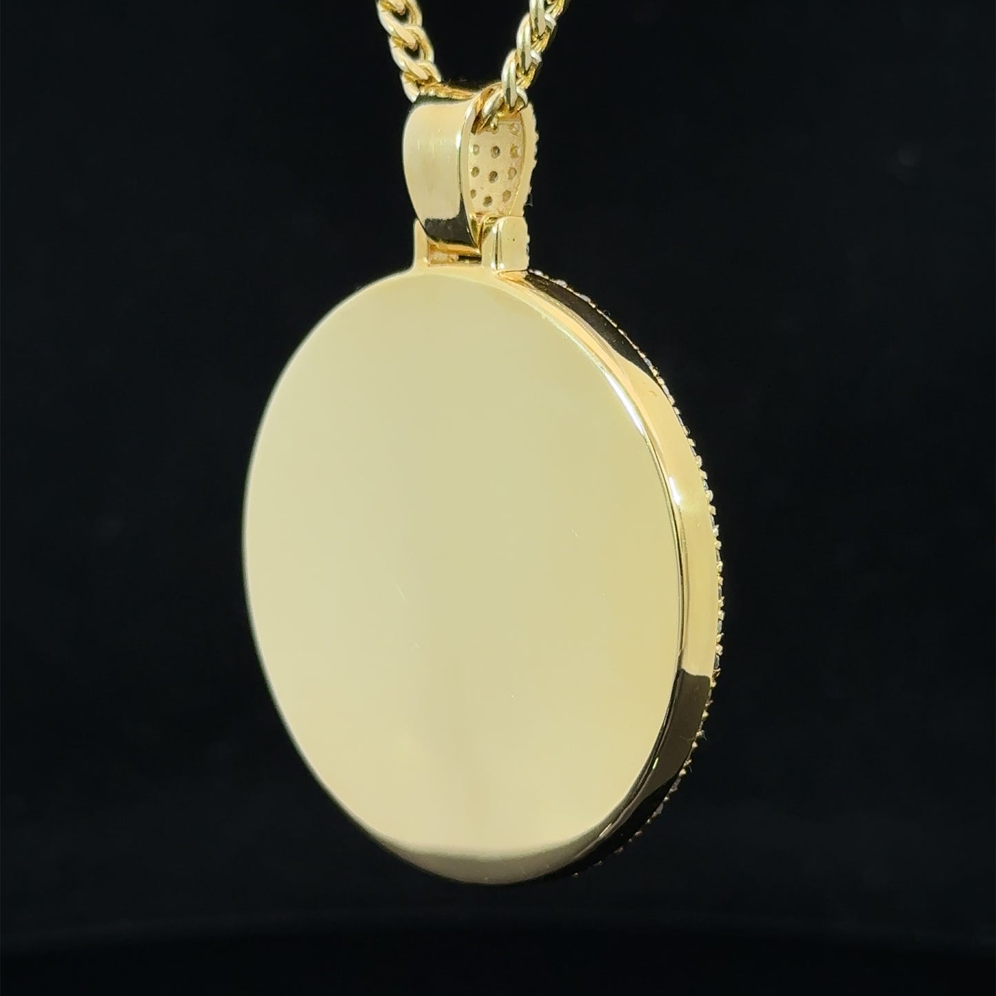 14k yellow gold and diamond Picture Pendant