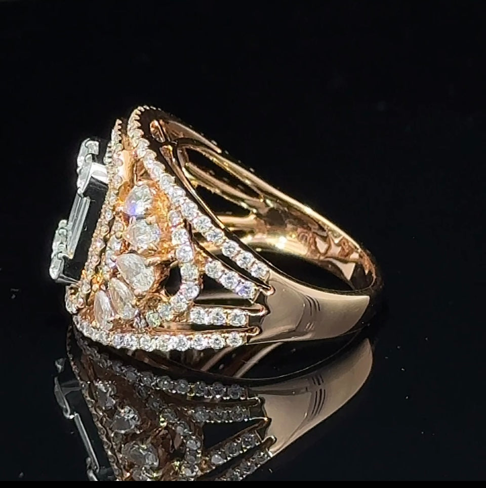 18k Rose Gold and Diamond Ring