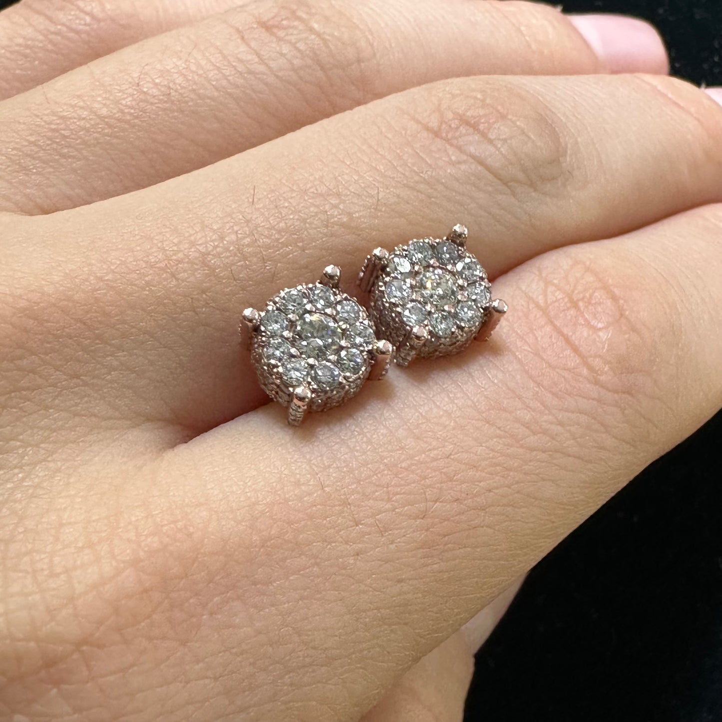 14k rose gold and diamond Earrings