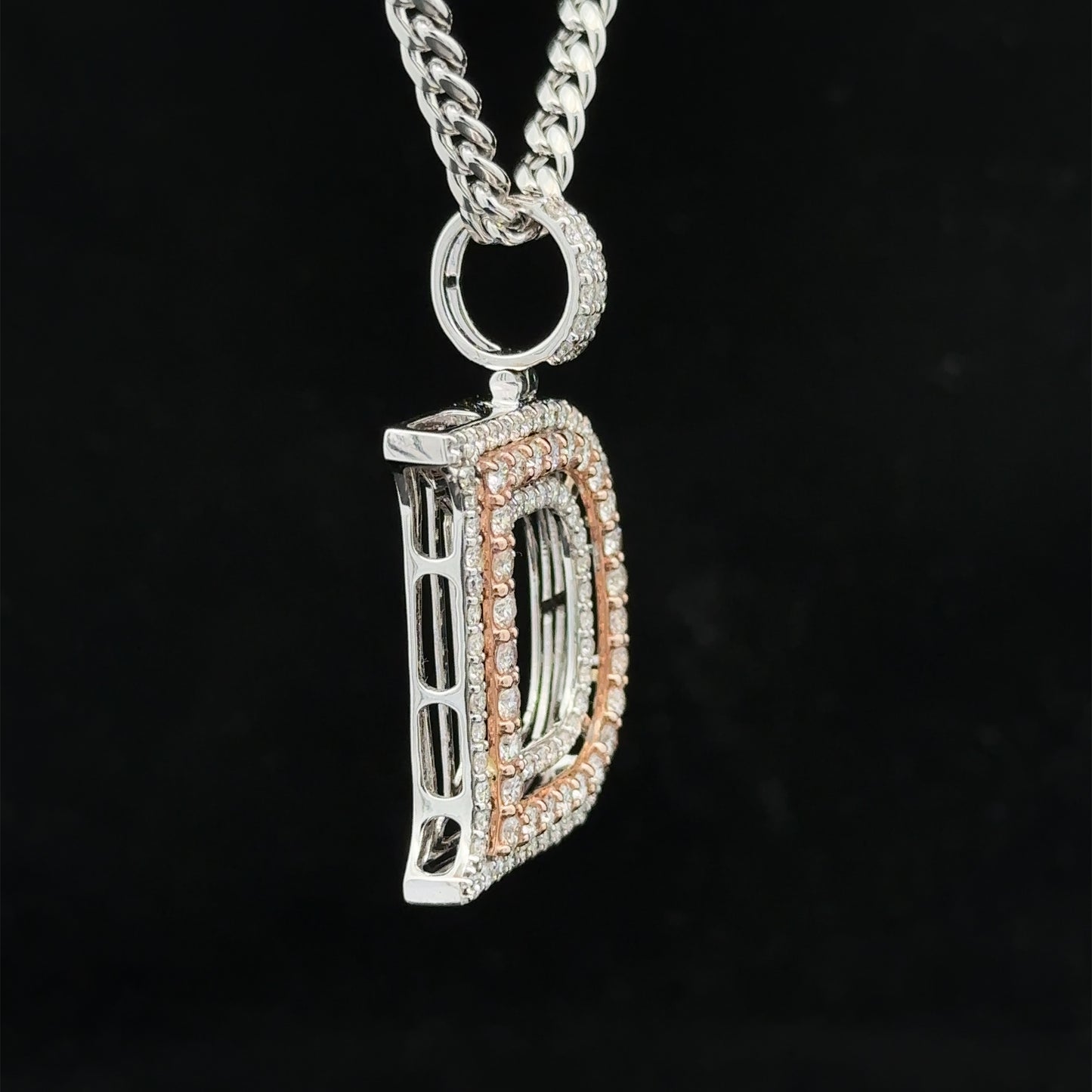 14k gold & diamond D Initial Pendant
