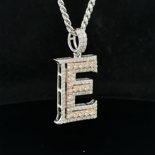 14k gold & diamond E Initial Pendant