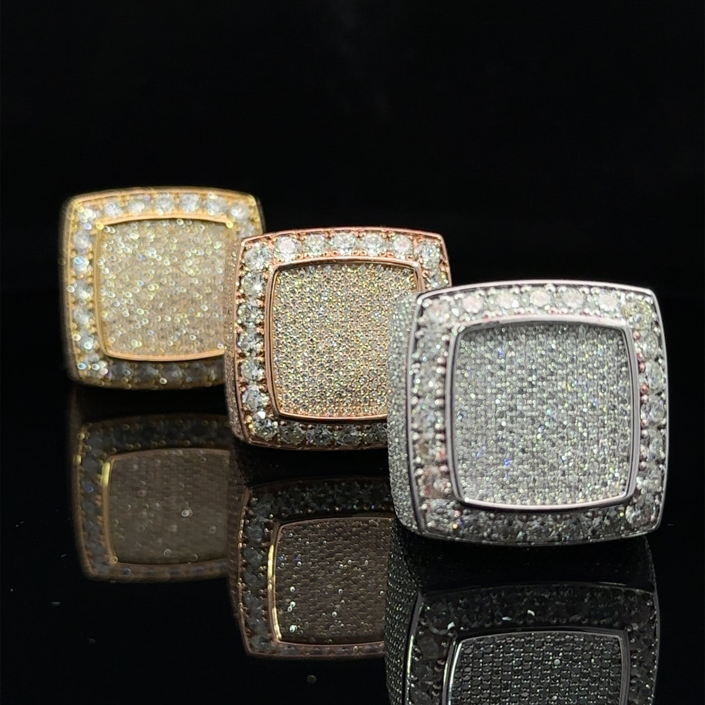 14k rose gold and diamond Men`s Ring