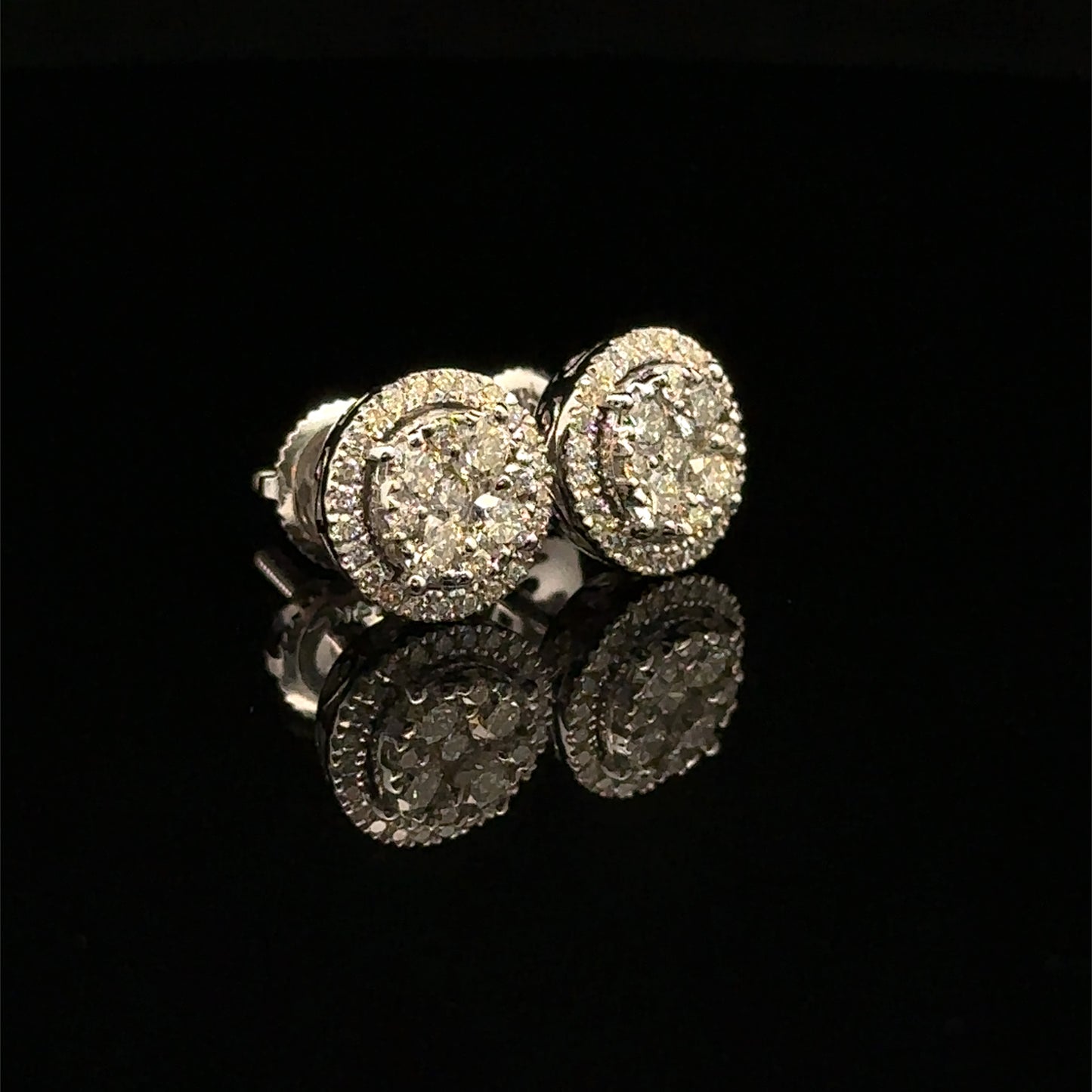 14k white gold and diamond Earrings
