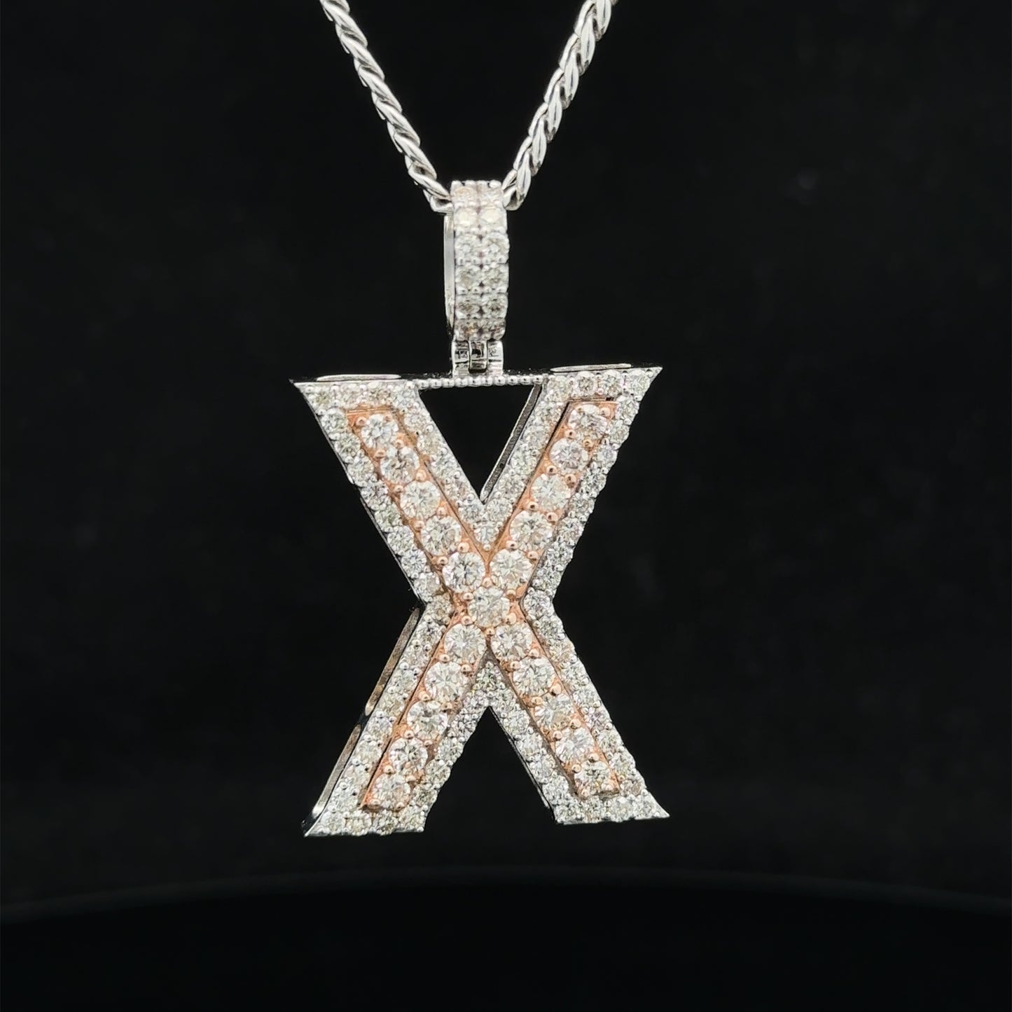 14k gold & diamond X Initial Pendant