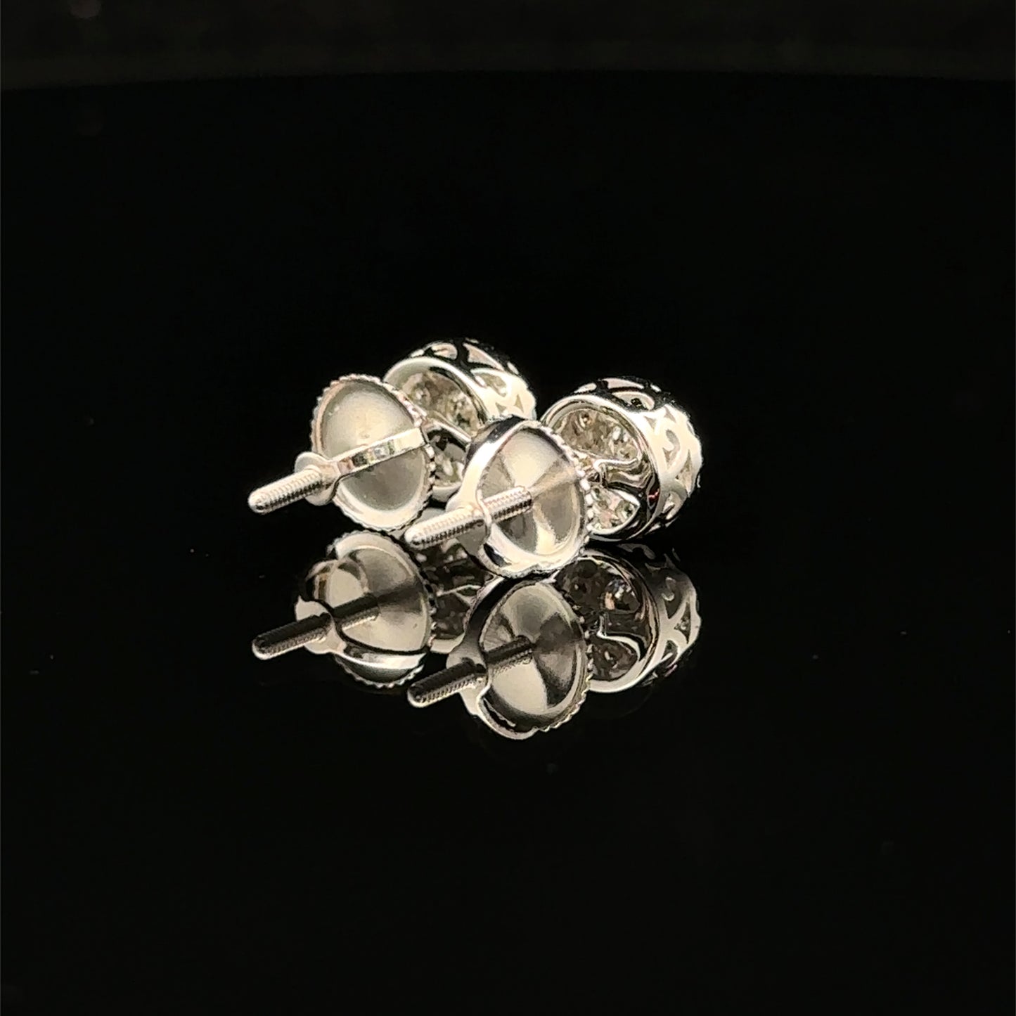 14K White Gold Natural Earth Mined Diamond Earrings