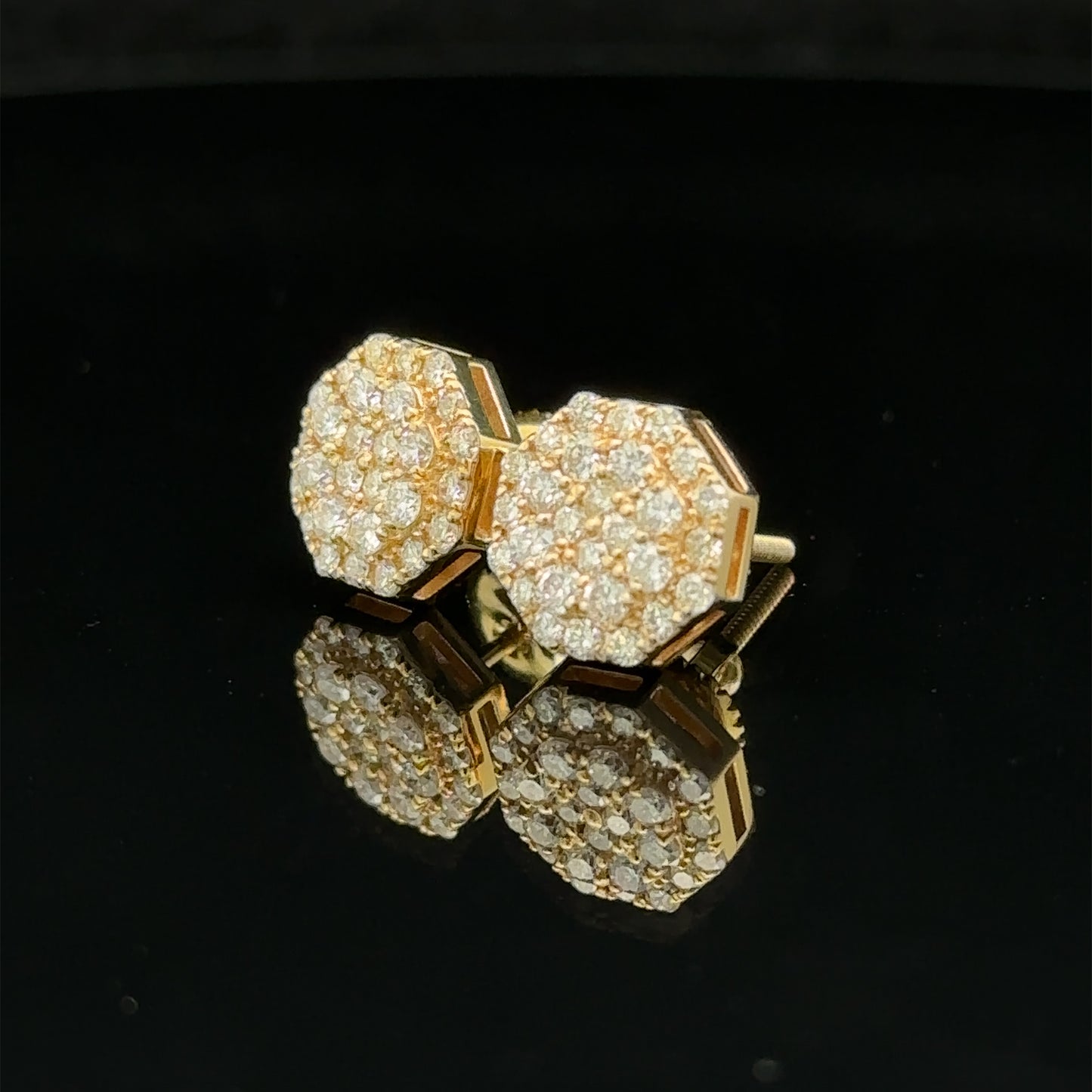 14k yellow gold and diamond Earrings