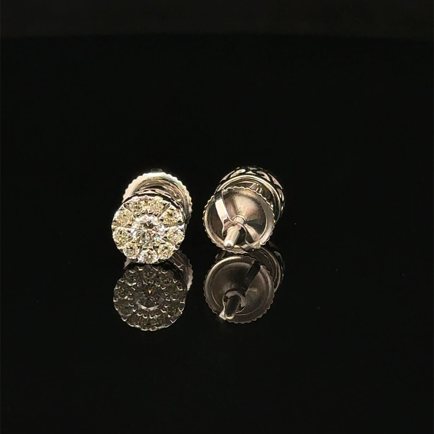 14K White Gold Natural Earth Mined Diamond Earrings