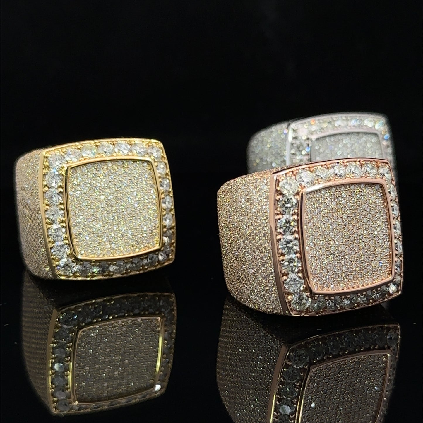 14k rose gold and diamond Men`s Ring