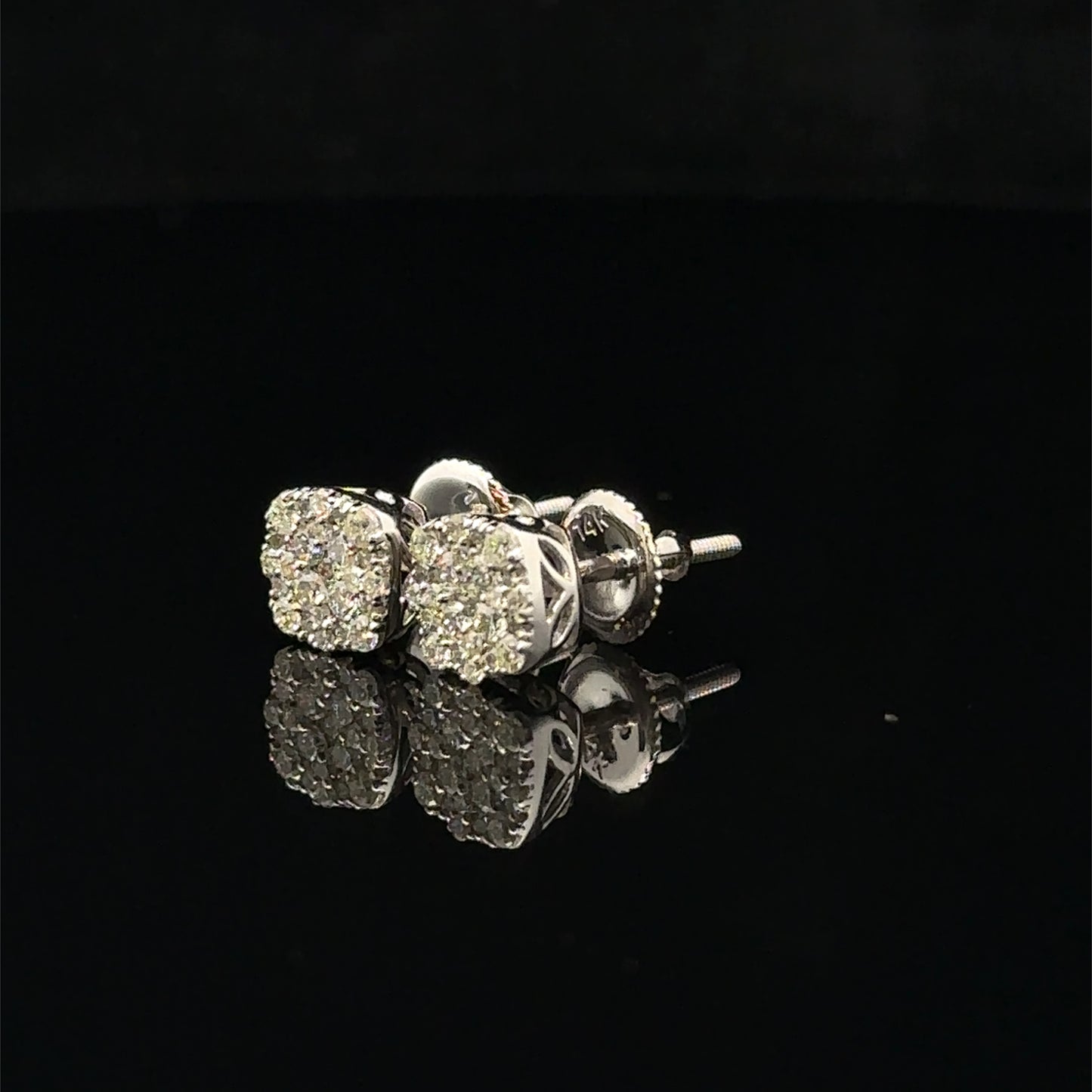 14k white gold and diamond Earrings