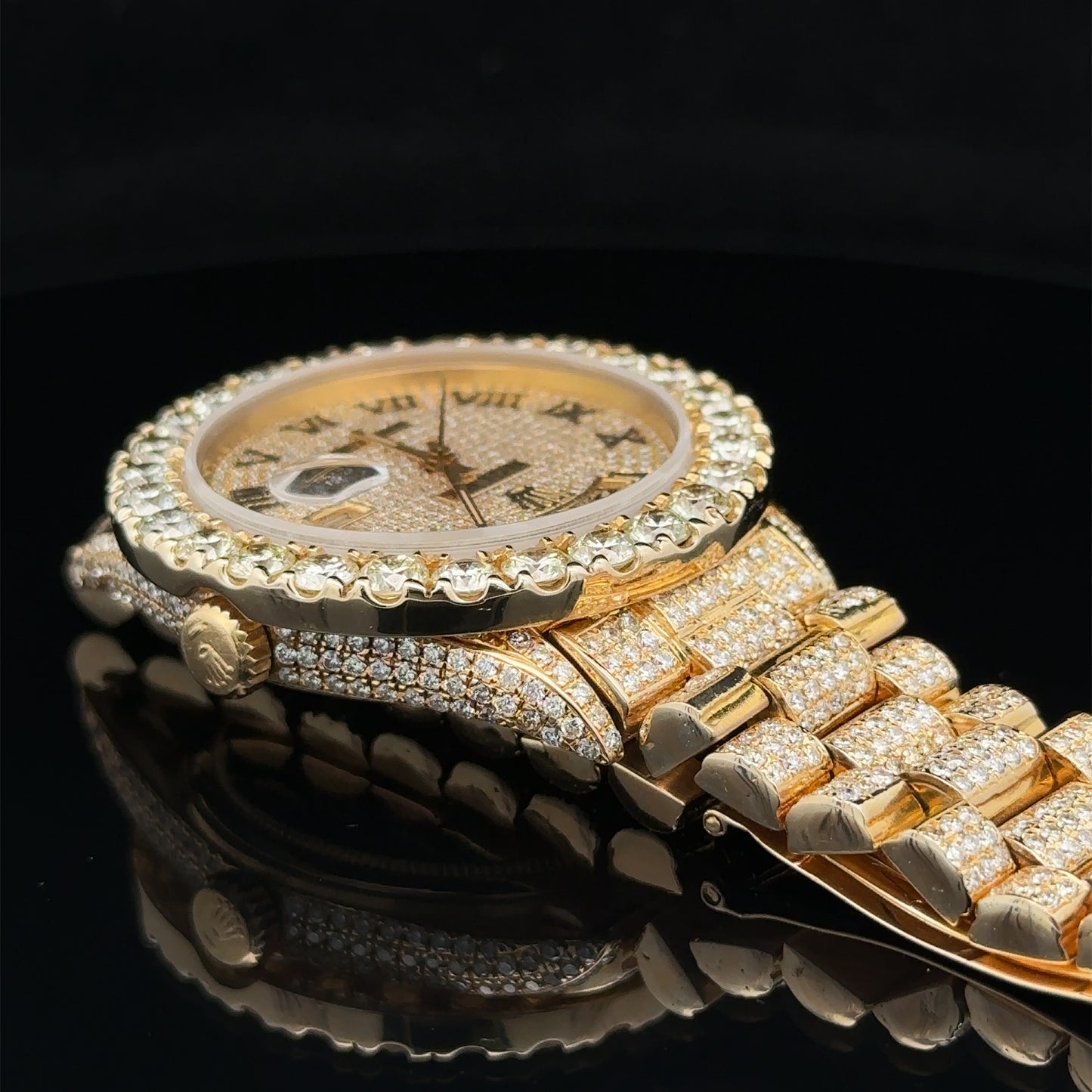 36mm Iced out Rolex Presidential Watch (extra large bezel)
