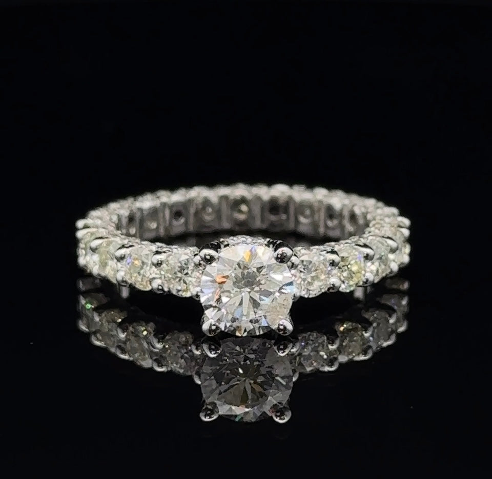 14k white gold and diamond Engagement Ring