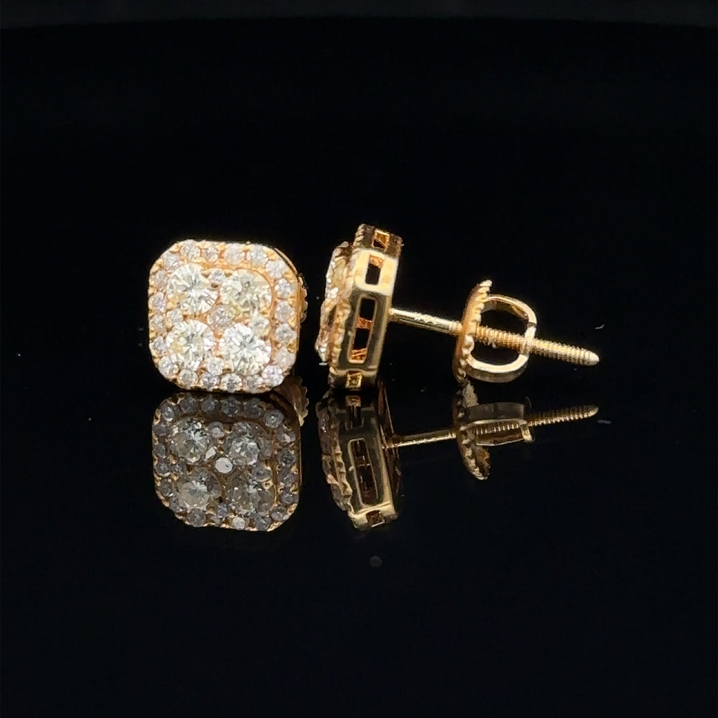 14k yellow gold and diamond Earrings