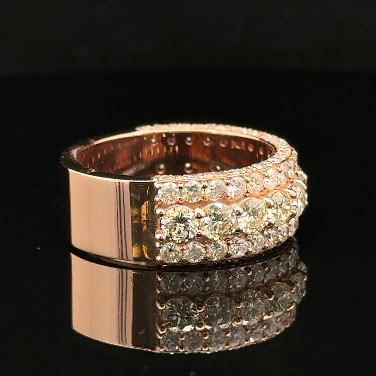 14k rose gold and diamond Band