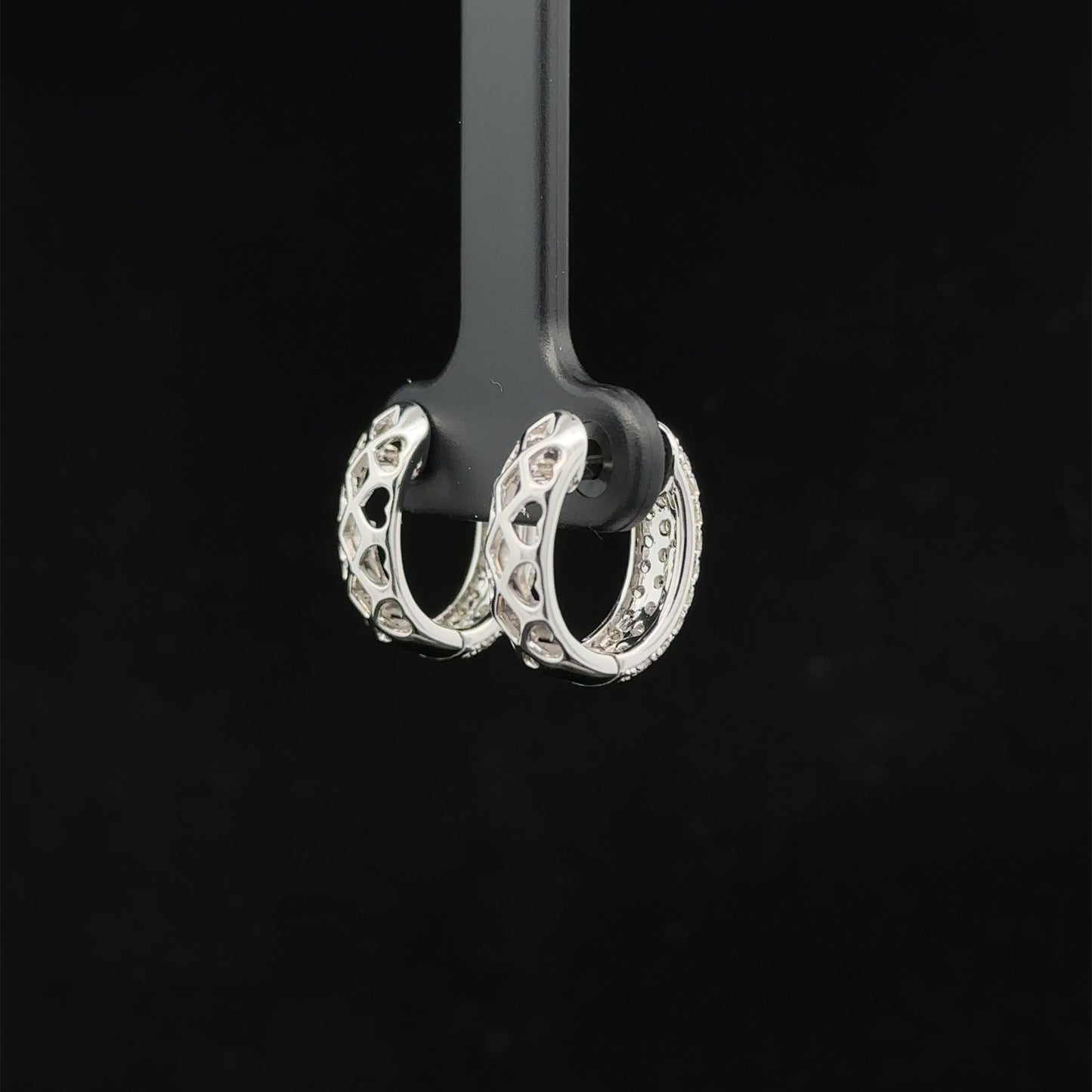 14k white gold and diamond Hoop Earrings