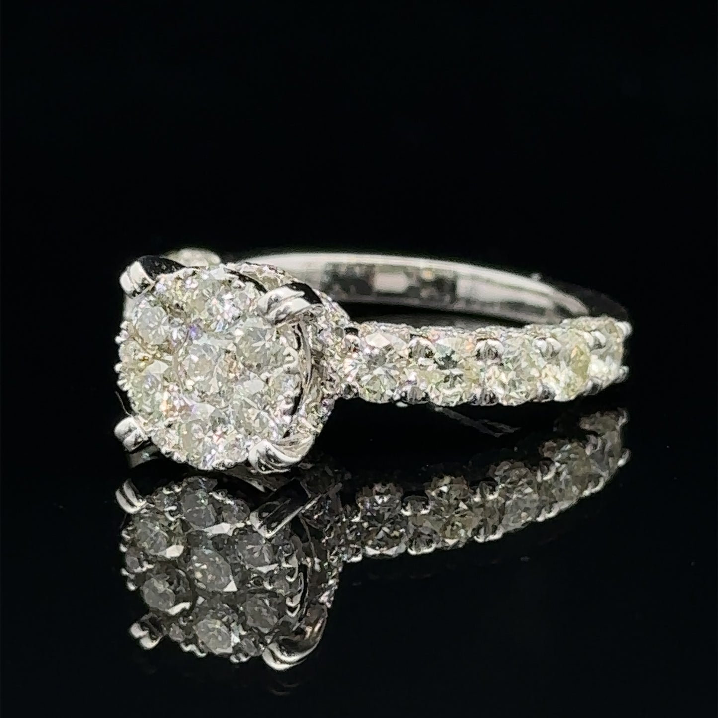 14k white gold and diamond Engagement Ring