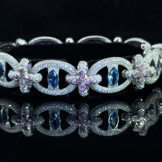 14k white gold and diamond Designer Bracelet