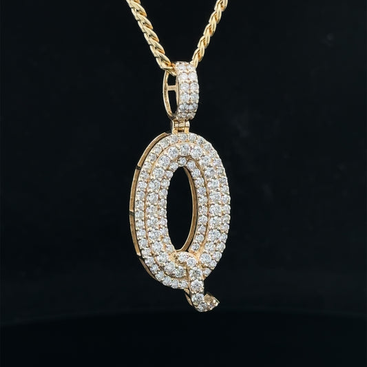 14k yellow gold & diamond Q Initial Pendant