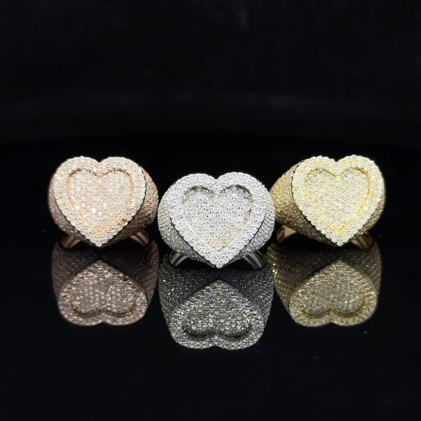 14k white gold and diamond Heart Ring