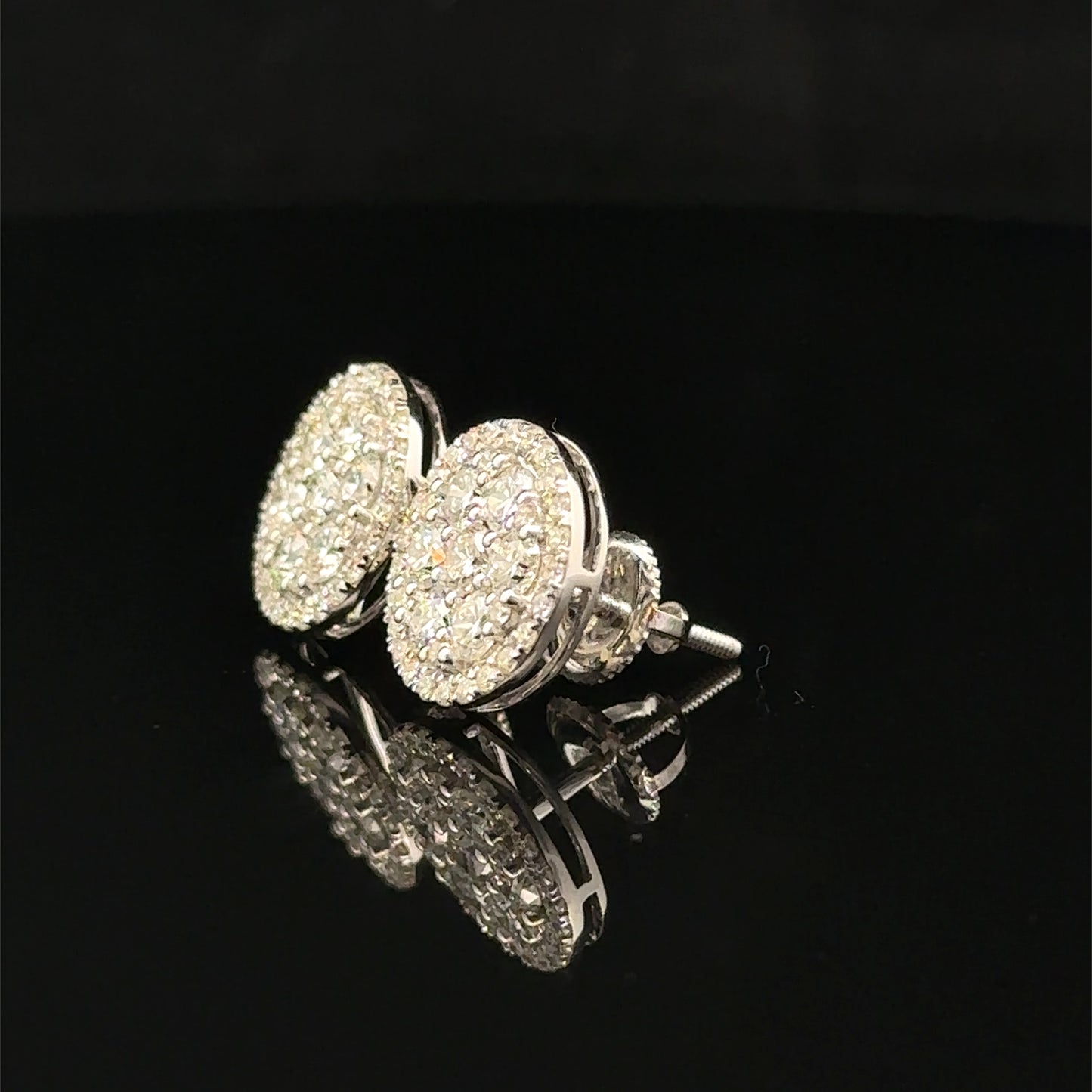 14K White Gold Natural Diamond Earrings
