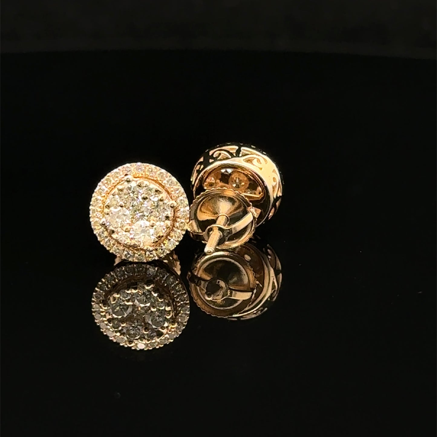 14k yellow gold and diamond Earrings