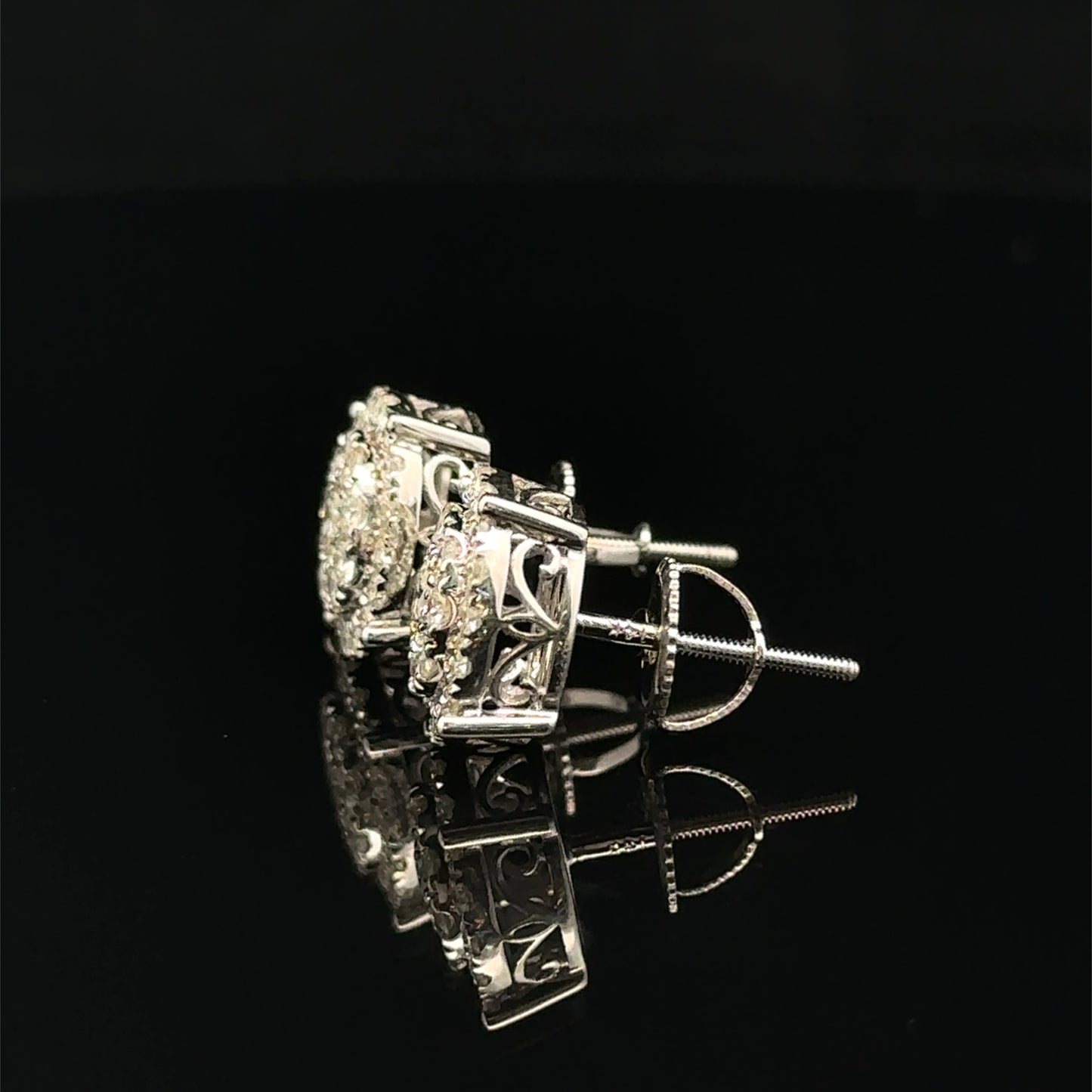 14k white gold and diamond Earrings