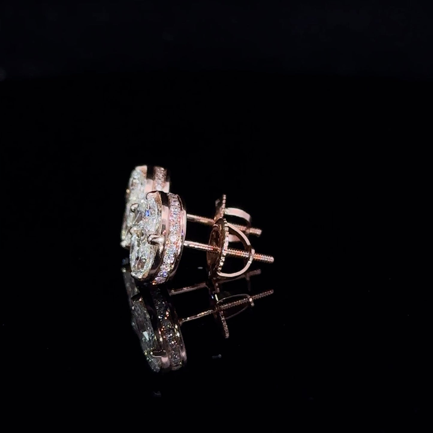 14k rose gold Fancy diamond Earrings