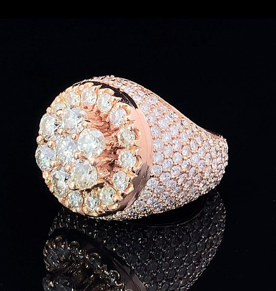 14k rose Gold and diamonds Men`s Ring