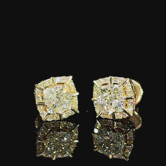 14k yellow gold and diamond Earrings