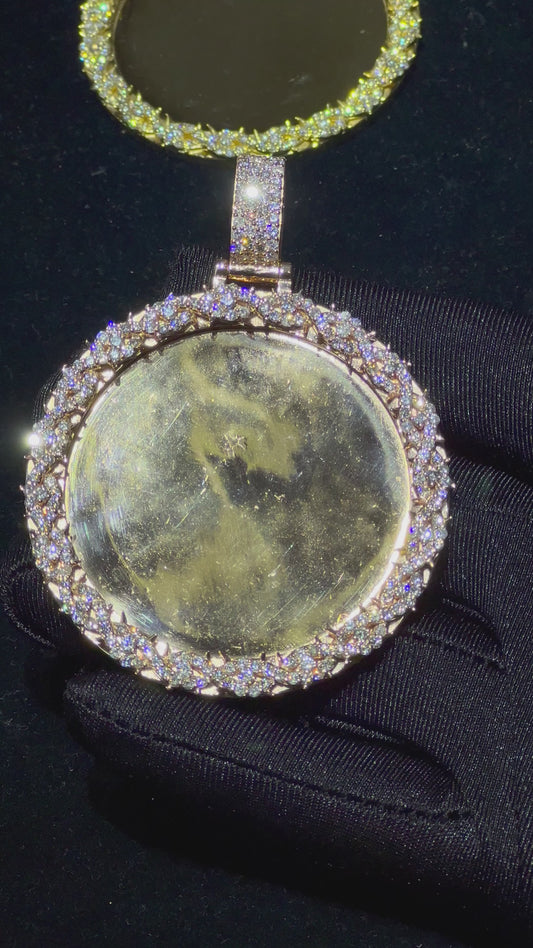 14k Rose gold and diamond Picture Pendant