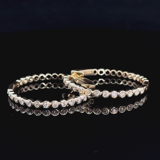 10k Yellow gold and diamond Hoop Earrings