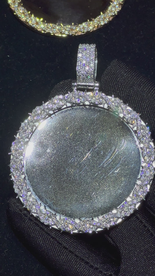 14k white gold and diamond Picture Pendant